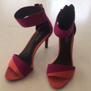 Magenta and orange Aldo heel